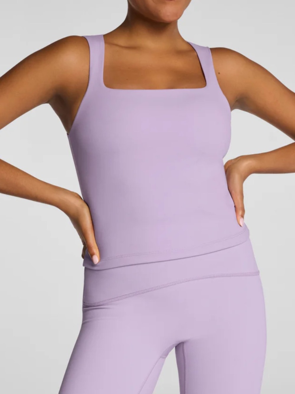 SPANX Lavender Square-Neck Sports Bra Tank fits like a Small NEW Unopened